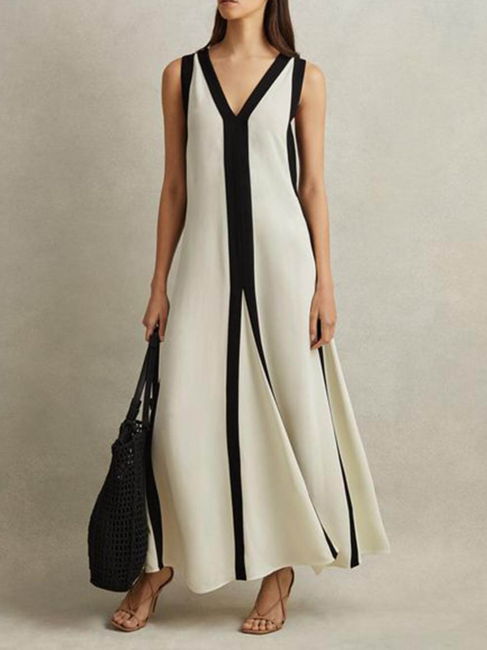 Colorblock Reversible Style A-Line Maxi Dress alternate view