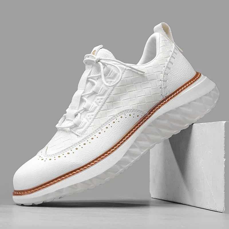 Drake Burnished Leather Trainers alternate view