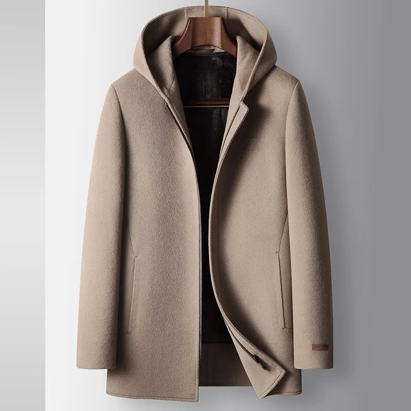 100% Woolen Hooded Coat alternate view