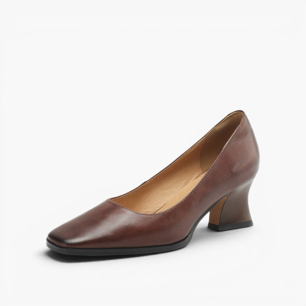 Theo Square-Toe Leather Pumps alternate view
