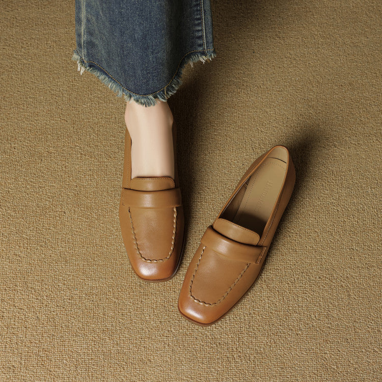 Elsie Square-Toe Leather Loafers alternate view